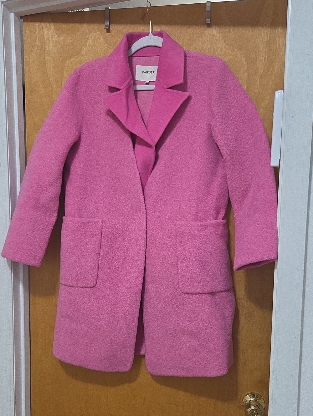 Woman's Pink Wool-Blend Cozy Coat